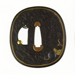 Tanaka Kiyotoshi – Tsuba with Sacred Jewels (“Tama”)