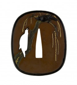 Tanaka Kiyotoshi – Tsuba with Birds in a Spring Willow