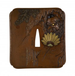 Iwama Masayoshi – Tsuba with Yoshitsune Learning to Fence from the King of the Tengu ̵ ...