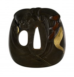 Hamano Shôzui – Tsuba with the God Hotei with his Sack