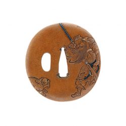 A NARA STYLE TSUBA
With signature Joi and inlaid seal Nagaharu, Edo Period (19th century)
The ro ...