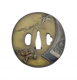 A Round Sentoku Tsuba
Edo Period (19th century)
Carved and inlaid in katakiri and iroe-takazogan ...