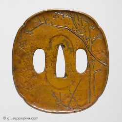 Tsuba depicting two trees in the mid-winter, Shōnai school
Edo Period, 19th century

Shōnai scho ...