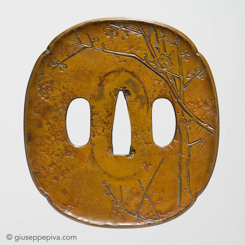 Tsuba depicting two trees in the mid-winter, Shōnai school
Edo Period, 19th century

Shōnai scho ...