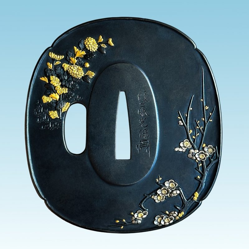 Tsuba GOTO MITSUYASU

1795-1851 – Kyōto – other name of Goto Benjo

This tsuba is made of high-q ...