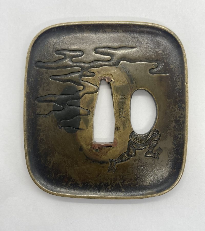 Kantei-sho (鑑定書)
No 2008717

Shōki no zu tsuba (鍾馗図鐔)

Mei: Shigechika + kaō – Nara (重親 ...
