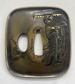 Kantei-sho (鑑定書)
No 2008717

Shōki no zu tsuba (鍾馗図鐔)

Mei: Shigechika + kaō – Nara (重親 ...