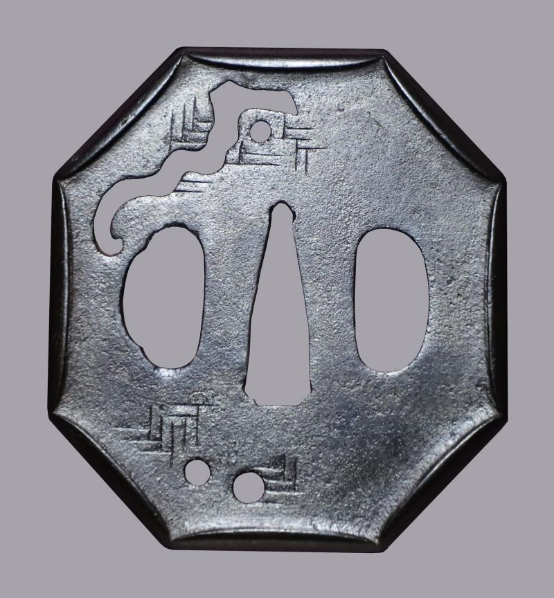 Very interesting tsuba by famous armorer Myōchin Munesuke (1641 – 1726) who was the 24th m ...