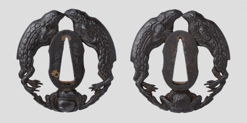 Ichinomiya Sadanaka Tsuba
Ichinomiya Tsunenao Frog Tsuba

This Tsuba is a very interesting Machi ...