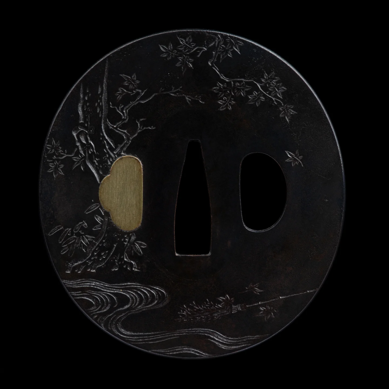 Yokoya Somin tsuba with current NBTHK kanteisho.