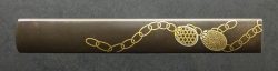Dimensions 98.3 mm x 14.0 mm, 4.8 mm thickness, the base material is shibuichi with gold and sil ...