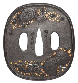 Tsuba [Goto Mitsuhisa(kao) Oka-koga-zu-Tsuba][N.B.T.H.K] Tokubetsu Hozon Tosogu