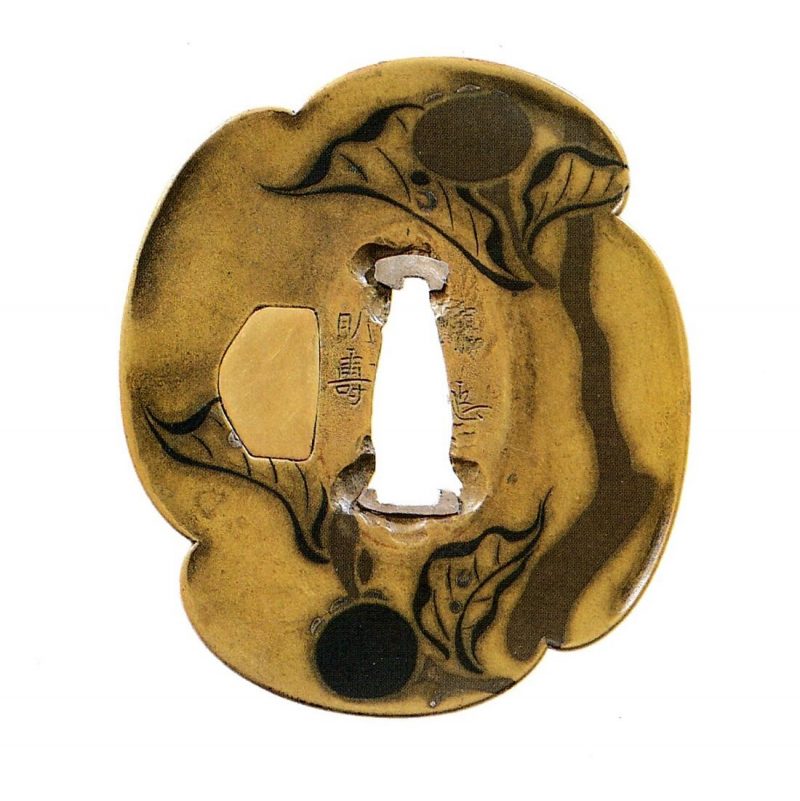 This is a #tsuba by the famous artist Umetada Myōju (埋忠明寿, 1558–1631) ranked Jūyō (Important ...
