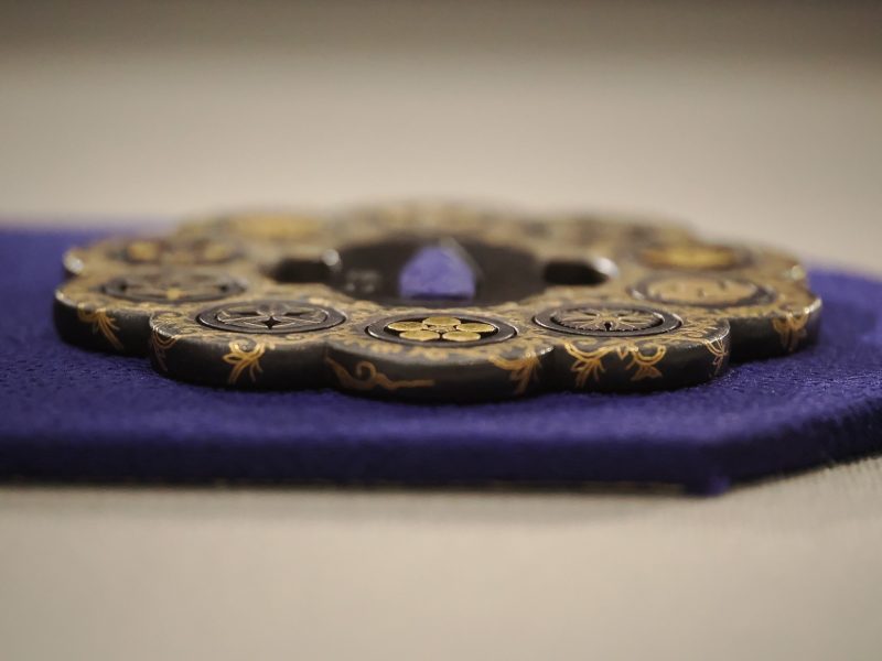 Bukan shukashi zōgan daishō tsuba (武鑑透象嵌大小鍔). This is the only one contemporary work amo ...