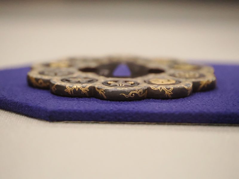 Bukan shukashi zōgan daishō tsuba (武鑑透象嵌大小鍔). This is the only one contemporary work amo ...