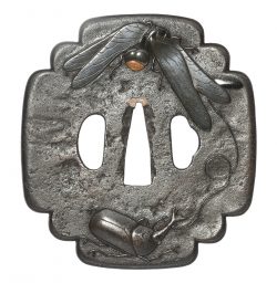 Tsuba [Mumei Shonai Sanchu-zu-Tsuba][N.B.T.H.K] Hozon Tosogu

Sanchu-Zu-Tsuba
三虫図鍔　変り木瓜 ...