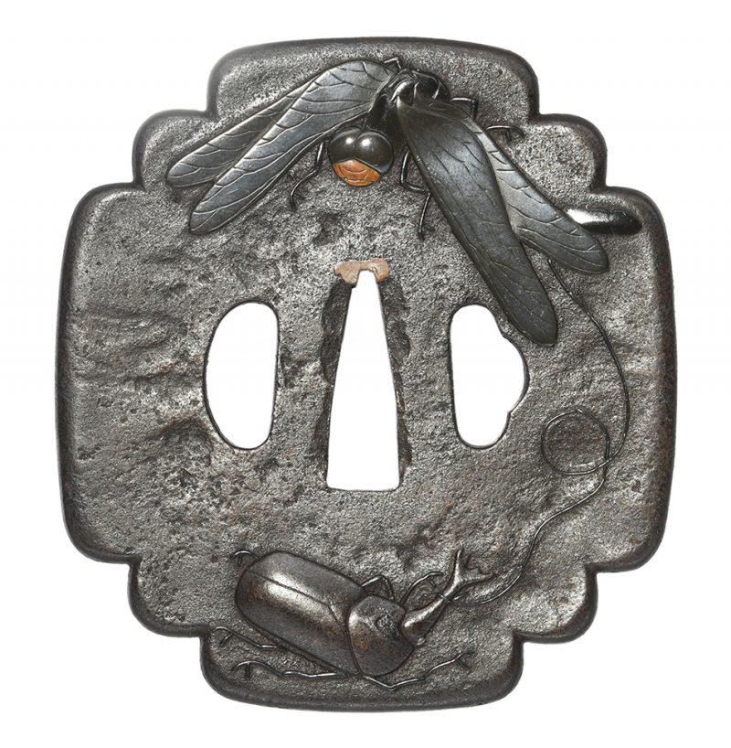 Tsuba [Mumei Shonai Sanchu-zu-Tsuba][N.B.T.H.K] Hozon Tosogu

Sanchu-Zu-Tsuba
三虫図鍔　変り木瓜 ...