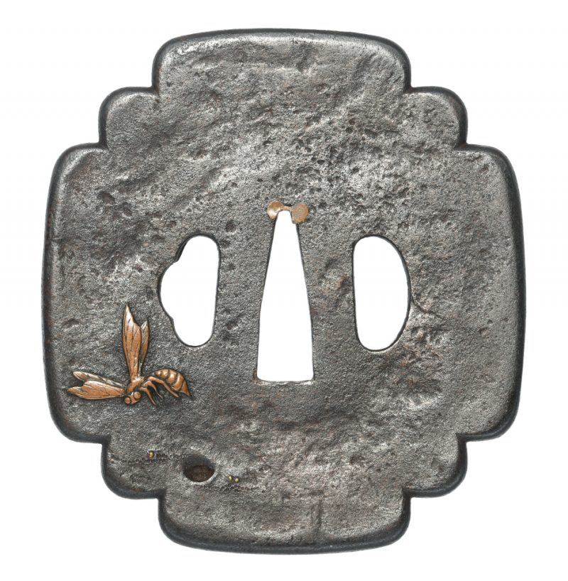 Tsuba [Mumei Shonai Sanchu-zu-Tsuba][N.B.T.H.K] Hozon Tosogu

Sanchu-Zu-Tsuba
三虫図鍔　変り木瓜 ...