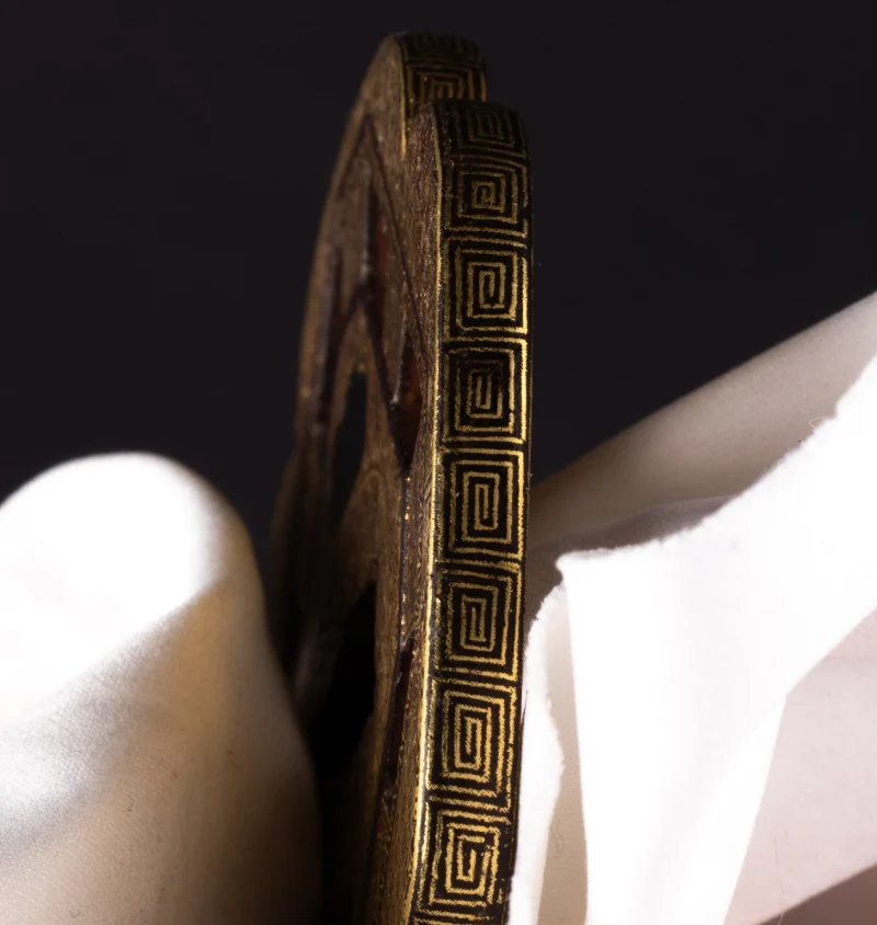 Iron Kyo-Kenjo Tsuba Signed “Yamashiro Rakuto” by “Bairyūken Kiyotatsu”  ...